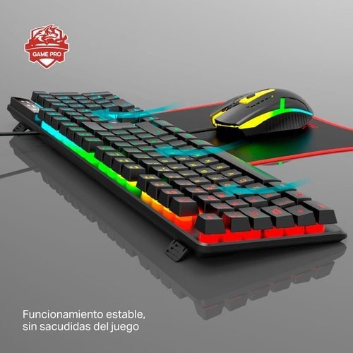 KIT GAMER PRO WB - 1077: TECLADO RGB + MOUSE + PAD + AUDÍFONOS CON MICRÓFONO, ILUMINACIÓN LED, DISEÑO ERGONÓMICO, IDEAL PARA JUEGOS Y STREAMING WB-1077 - SMART BUSINESS