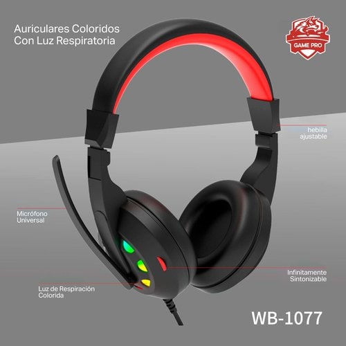 KIT GAMER PRO WB - 1077: TECLADO RGB + MOUSE + PAD + AUDÍFONOS CON MICRÓFONO, ILUMINACIÓN LED, DISEÑO ERGONÓMICO, IDEAL PARA JUEGOS Y STREAMING WB-1077 - SMART BUSINESS