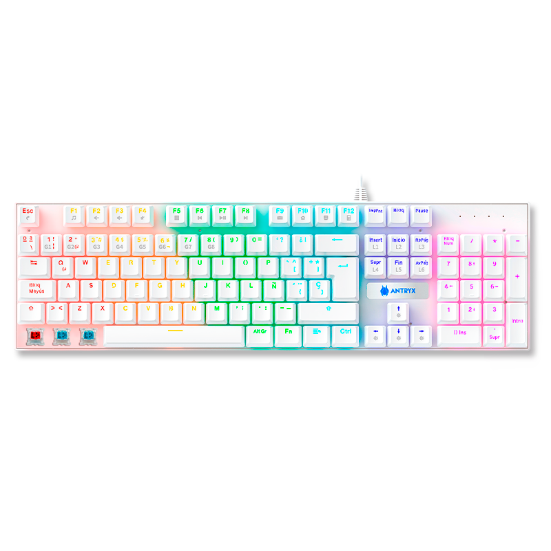 KIT GAMING AUDIFONO + TECLADO + MOUSE ANTRYX GC- 3100 x3 WHITE, RED SWITCH (AGC-3100X3WRE-SP) - SMART BUSINESS