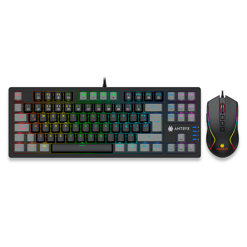 KIT GAMING TECLADO MECANICO + MOUSE ANTRYX GC- 5500, BLUE SWITCH (AGC-5500KBL-SP) - SMART BUSINESS