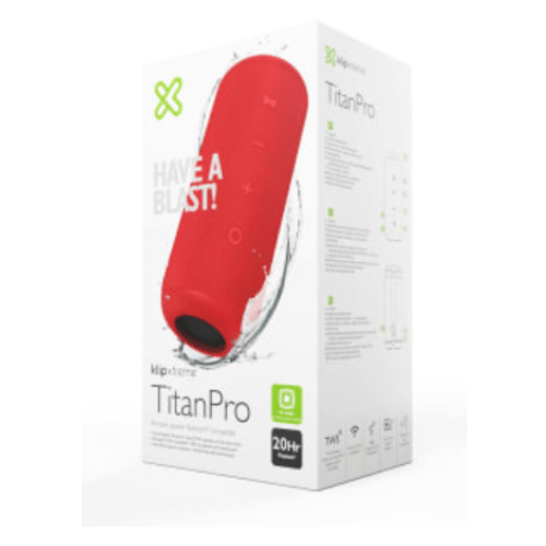 KLIP XTREME BOCINA PORTÁTIL TITANPRO, BLUETOOTH, ALÁMBRICO/INALÁMBRICO, MICROUSB, 16W, ROJO - RESISTENTE AL AGUA KBS-300RD - SMART BUSINESS