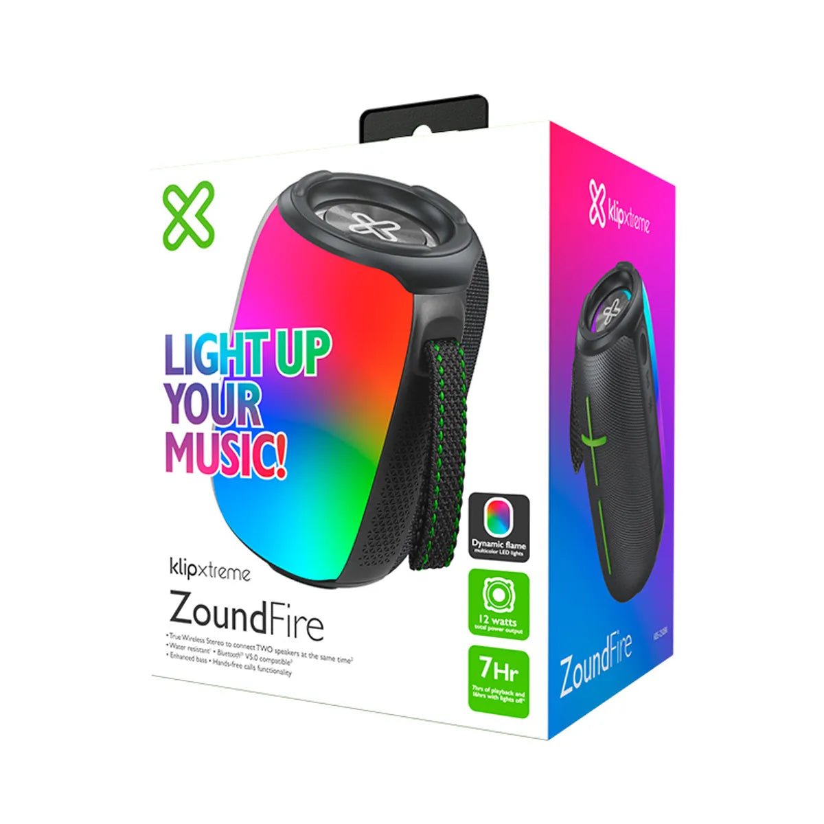 Klip Xtreme Bocina Portátil Zoundfire Kbs - 250, Bluetooth, Alámbrico/Inalámbrico, Microusb, 12W, Negro - Resistente Al Agua de Klip Xtreme | first_variant_option_1 — Envío inmediato