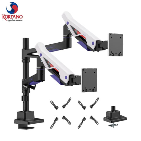 Brazo doble Koreano GMK95-24U para dos monitores de 24 a 57 pulgadas