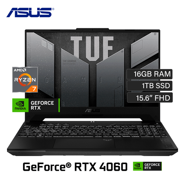 LAPTOP ASUS TUF GAMING FA507NV - LP153 RYZEN 7 7735HS RAM 16GB DISCO 1TB SSD VIDEO NVIDIA RTX 4060 90NR0E85-M00D40 - SMART BUSINESS