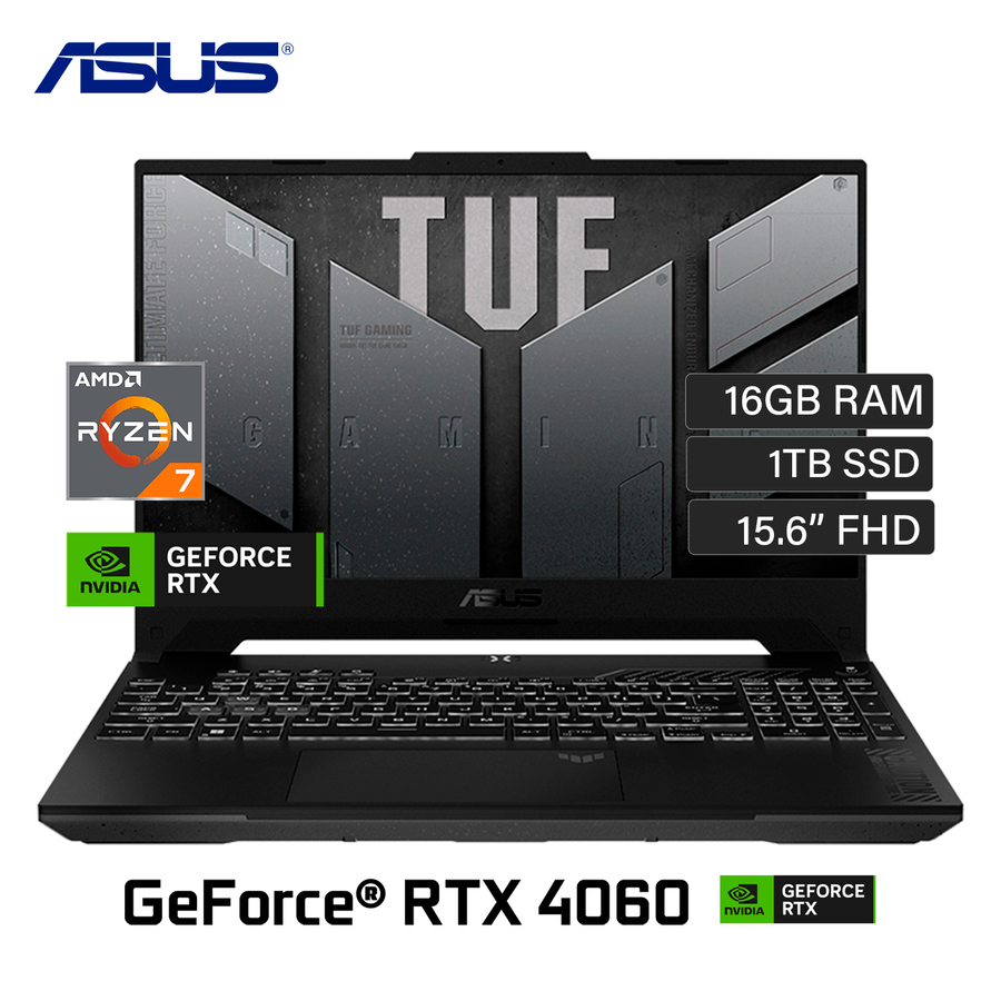Laptop ASUS TUF Gaming FA507NV-LP153 Ryzen 7 7735HS RAM 16GB Disco 1TB SSD Video Nvidia RTX 4060 - SMART BUSINESS