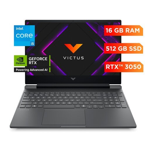 LAPTOP GAMER HP VICTUS 15″ FHD 144 HZ – INTEL CORE I5 13ª GEN, 16 GB RAM, 512 GB SSD, GEFORCE RTX 3050 – PLATA BA1U5LAABM - SMART BUSINESS