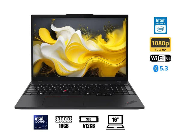 LAPTOP LENOVO THINKPAD T16 GEN 3: CORE ULTRA 7 155U, 16" WUXGA, 16GB RAM, 512GB SSD, WINDOWS 11 PRO, MODELO 21MQ000XLM 21MQ000XLM - SMART BUSINESS