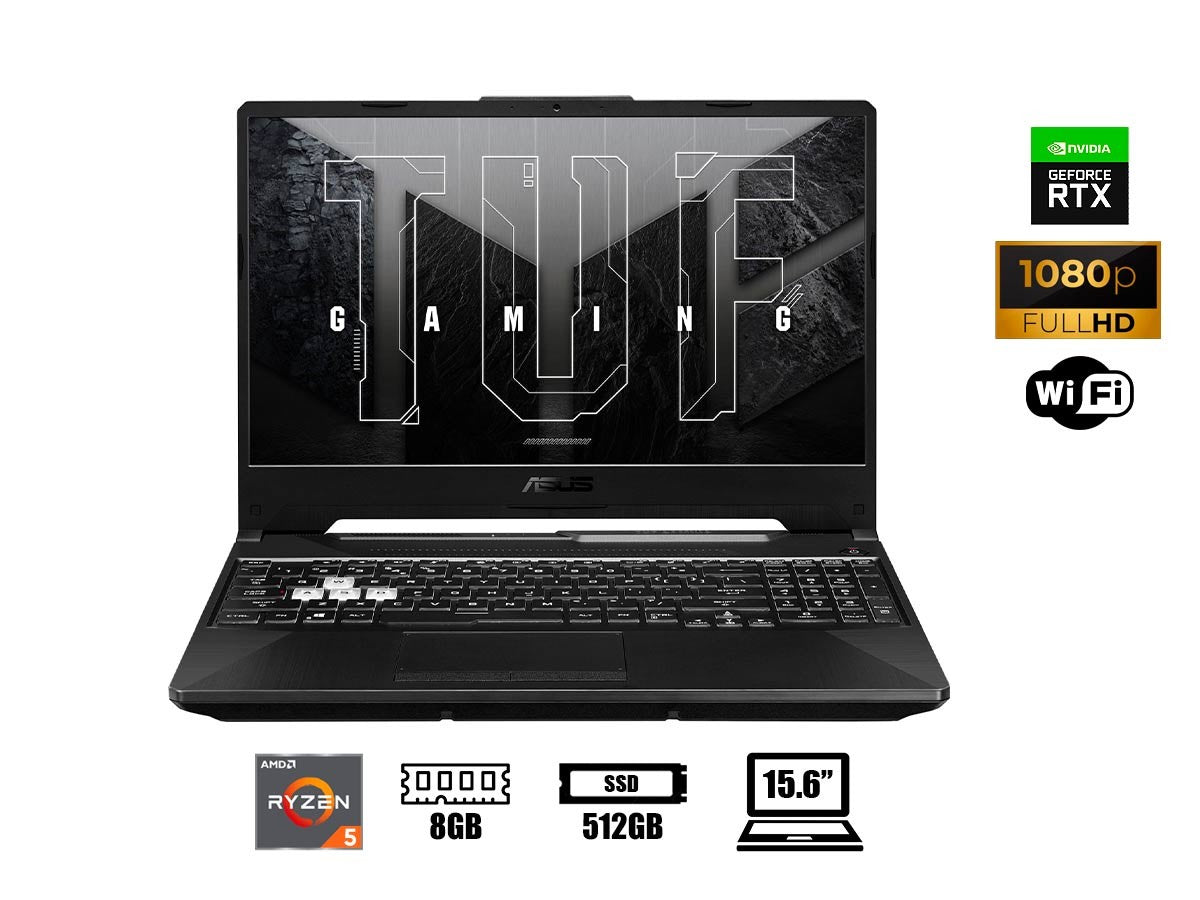 LAPTOP PARA VIDEOJUEGOS - TUF GAMING A15 FA506 FA506NC - HN006 39.6CM (15.6") - FULL HD - AMD RYZEN 5 7535HS - 8GB - 512GB SSD - ESPAÑOL TECLADO - NEGRO GRAFITO - AMD CHIP - 1920 X 1080 - NVIDIA GEFORCE RTX 3050 CON 4GB 90NR0JF7-M007P0 - SMART BUSINESS