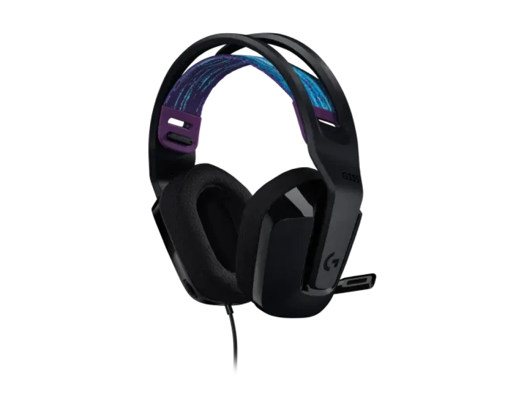 AURICULAR GAMING LOGITECH G335 CON MICROFONO ENTRADA MINI-PHONE(3.55MM) CONTROL VOLUMEN ALMOHADILLAS SUAVES COLOR NEGRO
