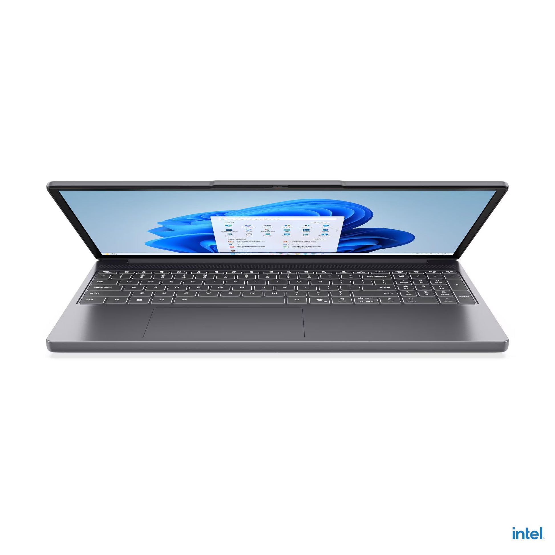 Notebook Lenovo IdeaPad Slim 3 15IRH10 83K100WJLM vista frontal en tres cuartos