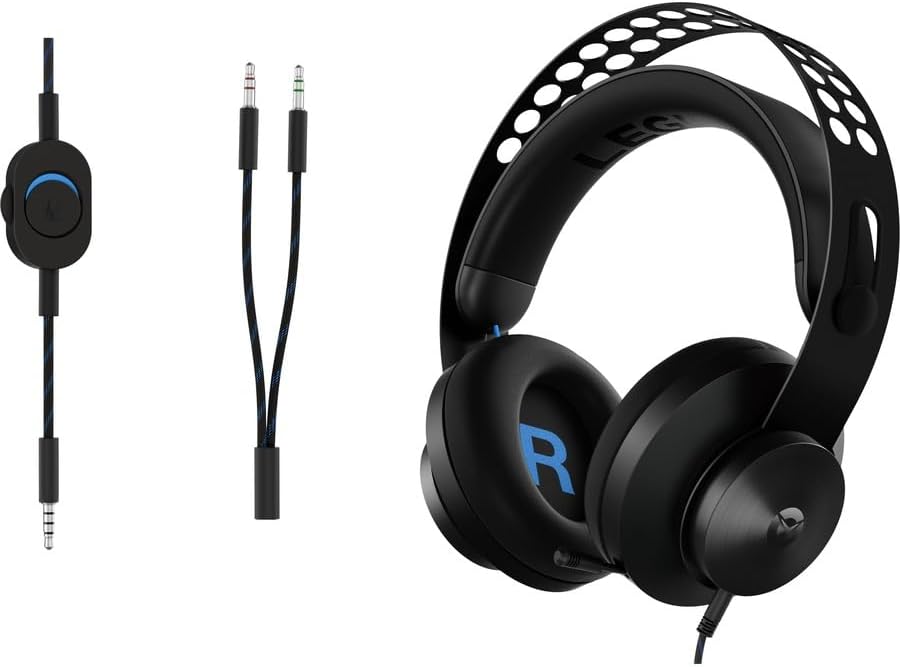 Auriculares Gamer Lenovo Legion H300 - Sonido Estéreo de Alta Fidelidad - Diseño Ergonómico con Chasis de Metal - Micrófono Retráctil con Cancelación de Ruido - Almohadillas de Cuero Sintético - Conector 3.5mm para PC, Consolas y Móvil (GXD0T69863) de Lenovo | first_variant_option_1 — Envío inmediato