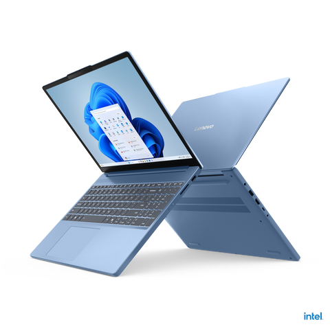 Notebook Lenovo IdeaPad Slim 3 15IRH10 83K101LTLM vista frontal en tres cuartos