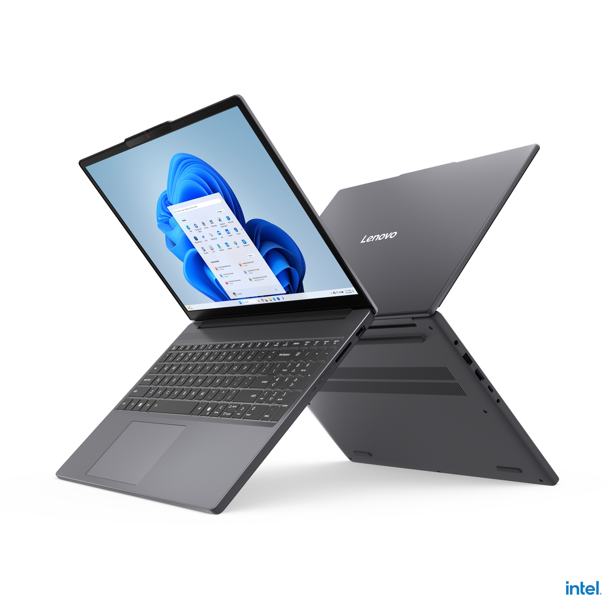 Notebook Lenovo IdeaPad Slim 3 15IRH10 83K101LTLM vista frontal abierta