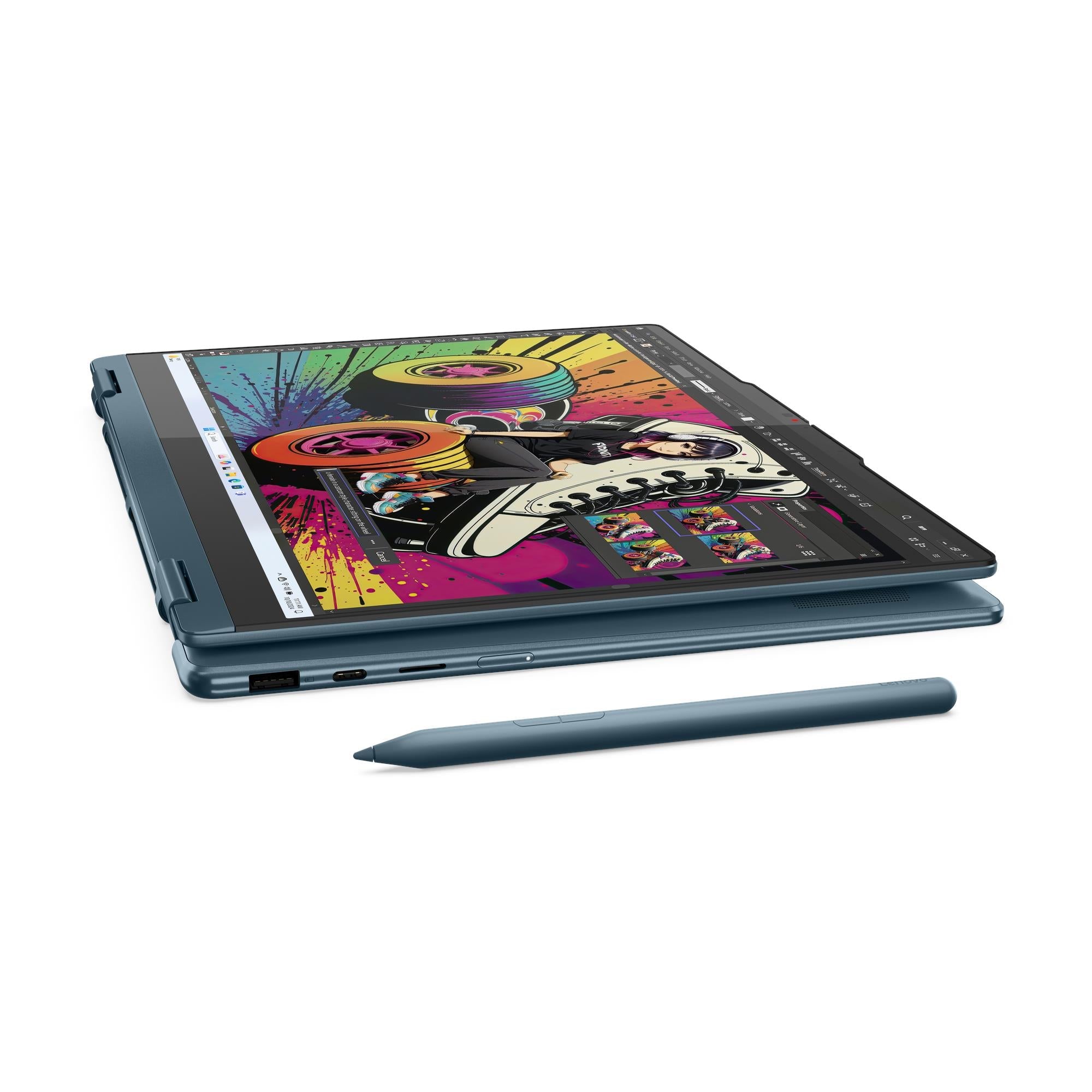 Laptop Convertible Lenovo Yoga 7 2 - en - 1 - 14.0" OLED Táctil WUXGA (1920x1200) - AMD Ryzen AI 7 NPU Integrada - 16GB RAM DDR5 - 1TB SSD M.2 PCIe NVMe - Incluye Lápiz Óptico (Stylus) - Windows 11 (83JR006YLM) de Lenovo | first_variant_option_1 — Envío inmediato