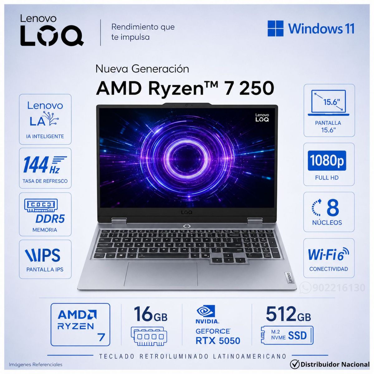Lenovo LOQ 15AHP10 83JG00B1LM notebook gaming vista principal