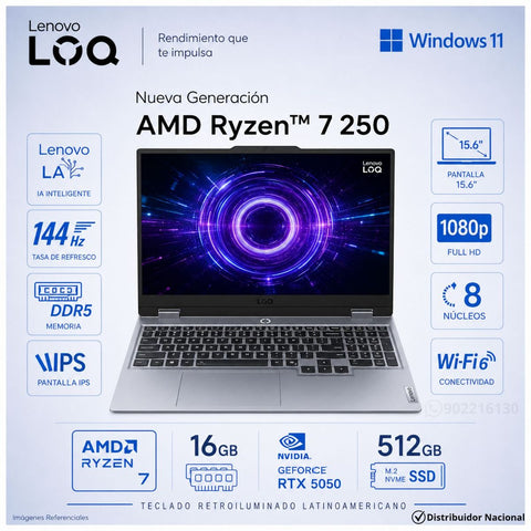Lenovo LOQ 15AHP10 83JG00B1LM notebook gaming vista principal