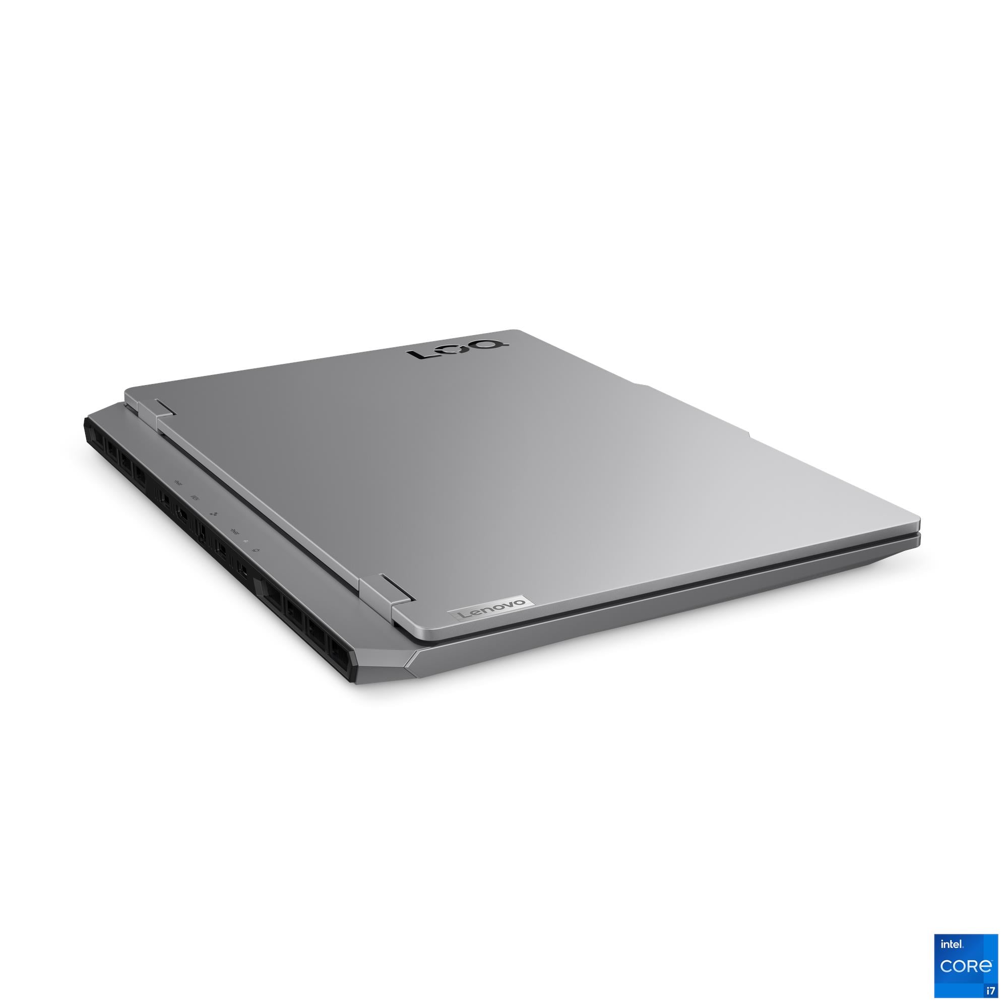 Notebook Gaming Lenovo LOQ 15IRX10 83JE00YVLM Luna Grey vista trasera con pantalla cerrada