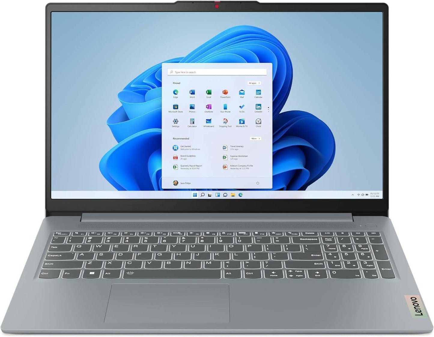 Lenovo IdeaPad Slim 3 15AMN8 82XQ00LYLM notebook Gris Ártico vista frontal