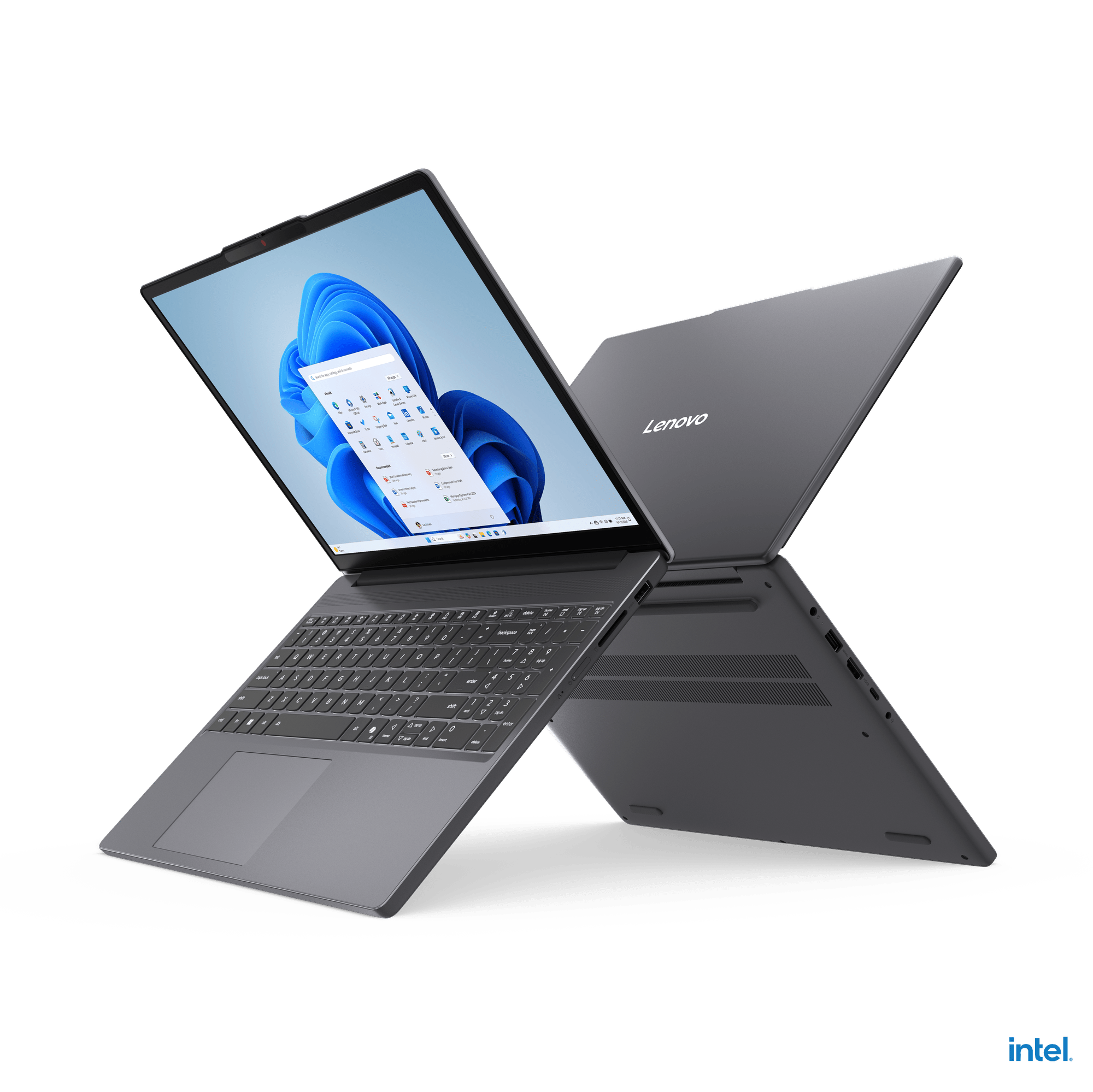 Notebook Lenovo IdeaPad Slim 3 15IRH10 83K101LTLM vista frontal abierta