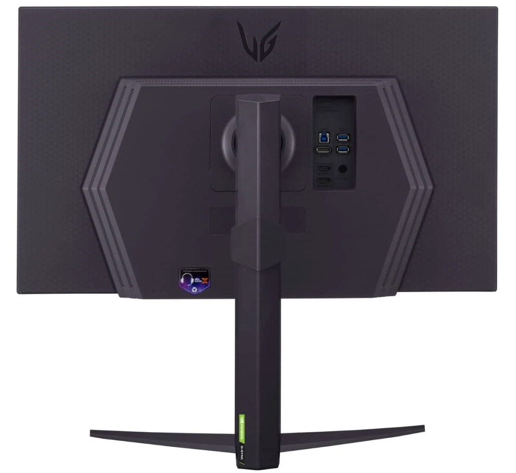 LG UltraGear 27GR83Q-B monitor gaming 27 pulgadas QHD IPS 240Hz vista posterior y puertos