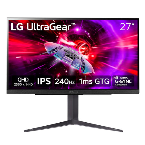 LG UltraGear 27GR83Q-B monitor gaming 27 pulgadas QHD IPS 240Hz vista frontal