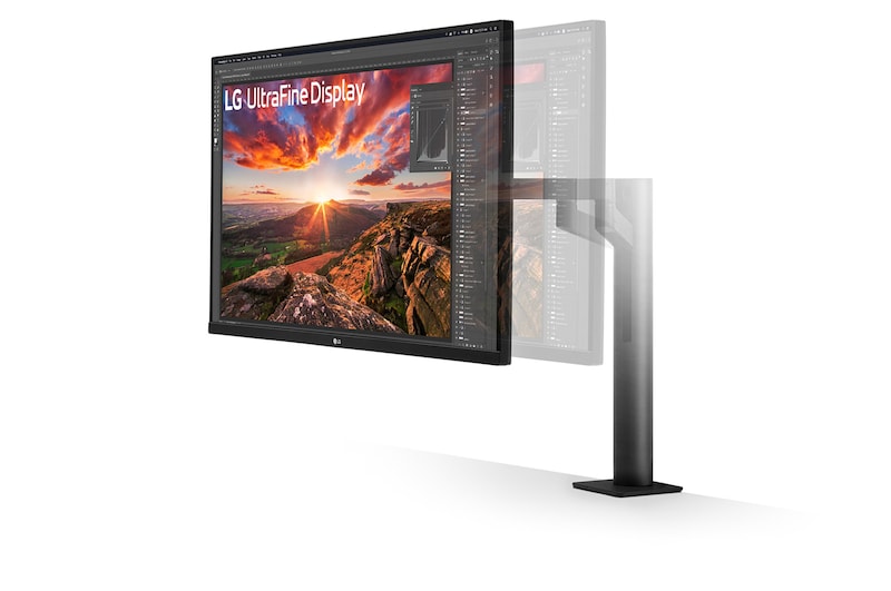 Monitor LG UltraFine Ergo 32UN880K-B vista en perspectiva