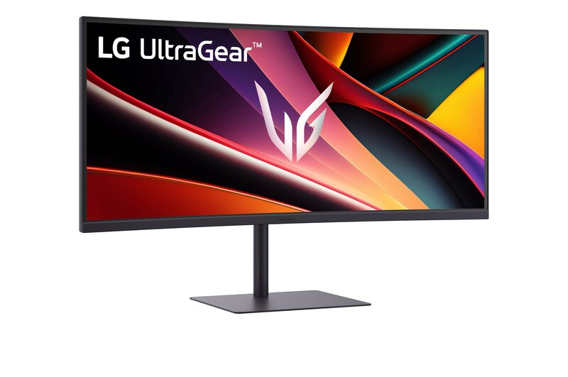 LG UltraGear G6 34G630A monitor curvo vista frontal derecha