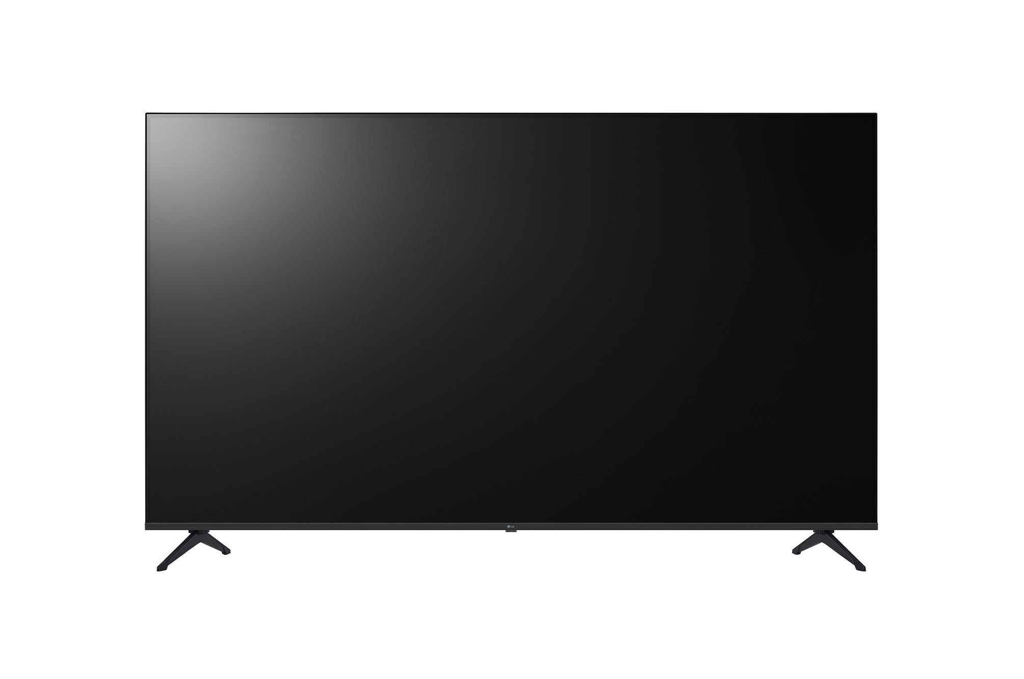 LG 75PK640S TV Signage de 75 pulgadas — vista frontal con pantalla apagada y base