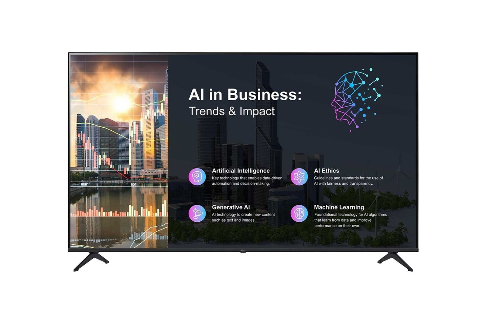 Pantalla Comercial LG PK640S 55PK640S0SB vista frontal principal