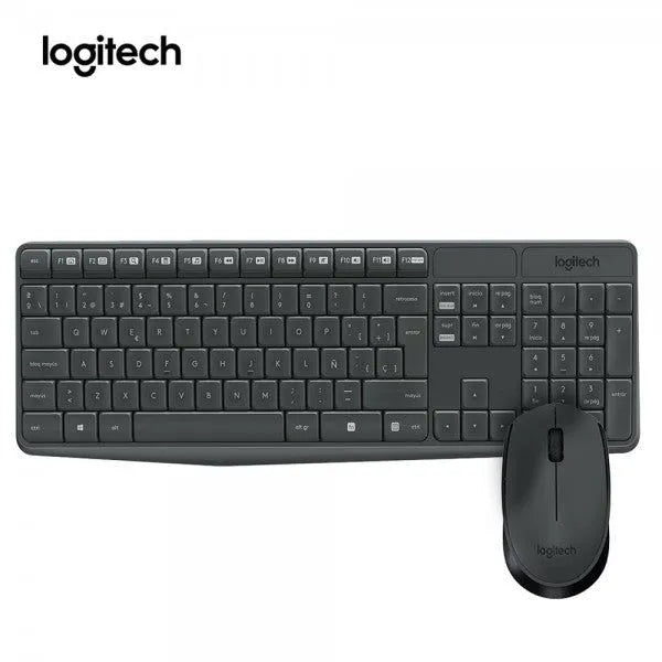 Combo 2 En Uno Logitech Inalambrico Mk235, Teclado Resistente A Salpicaduras, Mouse 3 Botones Sensor Hasta 1000 Dpi, Color Negro (920-007901) - SMART BUSINESS