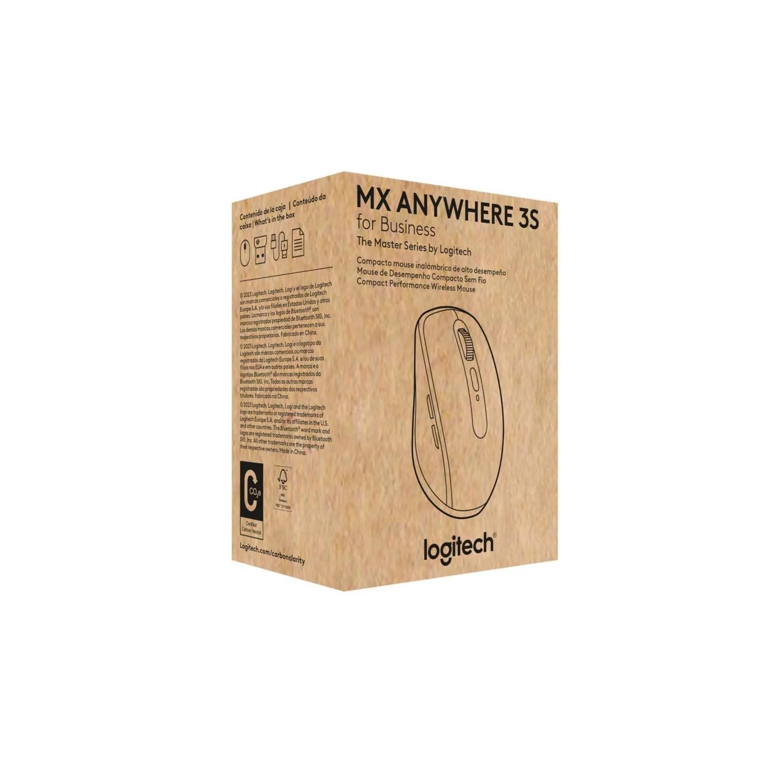 Logitech Mx Anywhere 3S Mouse - Bluetooth - Usb Tipo A - Darkfield - 6 Botón(Es) - Grafito - Inalámbrico - 8000 Dpi - Rueda De Desplazamiento - SMART BUSINESS