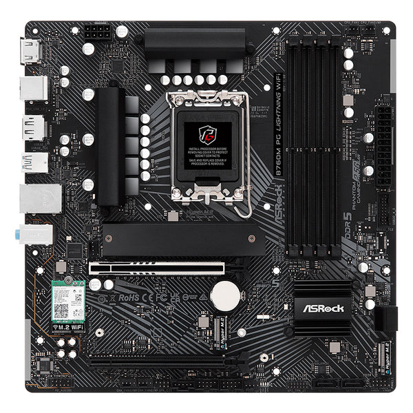 PLACA BASE MICRO ATX CON WI-FI 6, SOPORTE PARA PROCESADORES INTEL DE 12ª GENERACIÓN, CONECTIVIDAD RÁPIDA Y ESTABILIDAD MEJORADA"