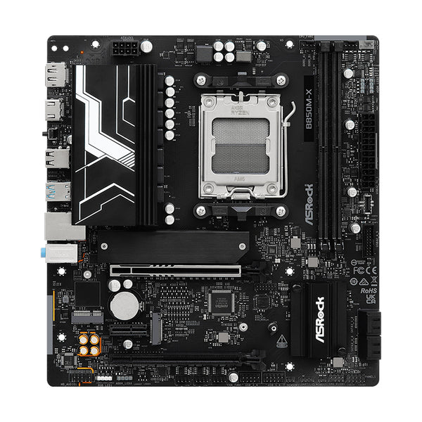 "PLACA BASE ASROCK B850M-X R2.0 – MICRO ATX, 4 PUERTOS SATA, IDEAL PARA PCS DE OFICINA Y ENTRETENIMIENTO, EXPANSIÓN DE ALMACENAMIENTO RÁPIDO"