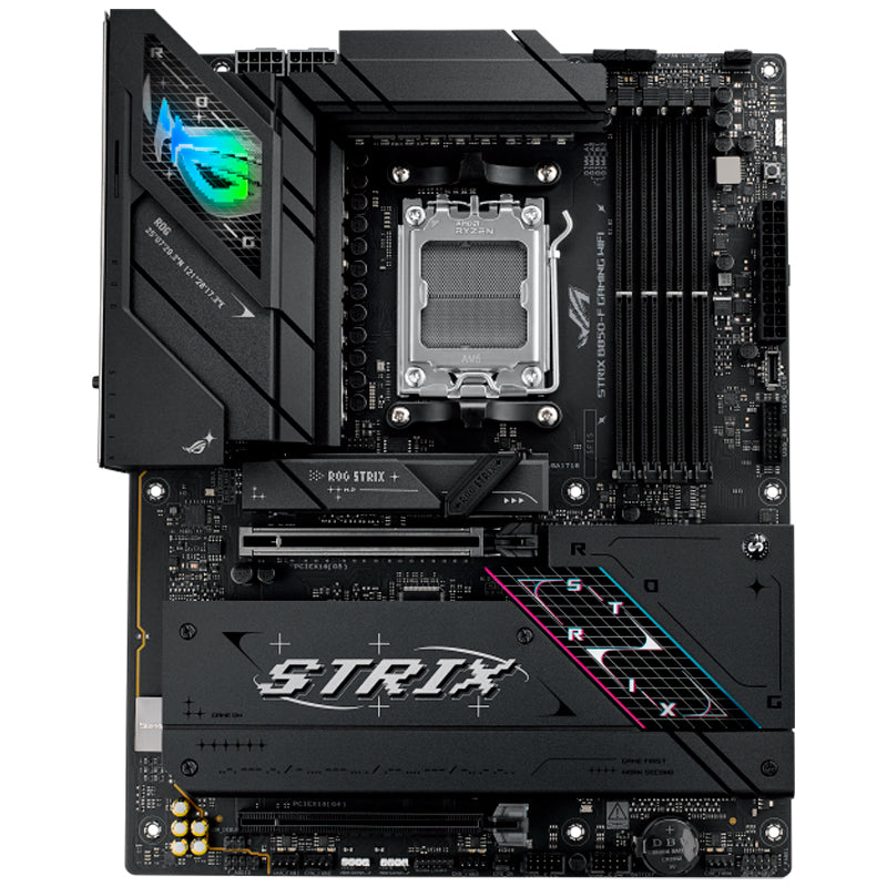 PLACA MADRE ASUS ROG STRIX B850-F GAMING WIFI – ATX, SOCKET AM5, CHIPSET B850, DDR5 8000+ OC, 4 RANURAS DIMM, WIFI 7 + ETHERNET 2.5 GB, PCIE 5.0 X16 Y 4 RANURAS M.2
