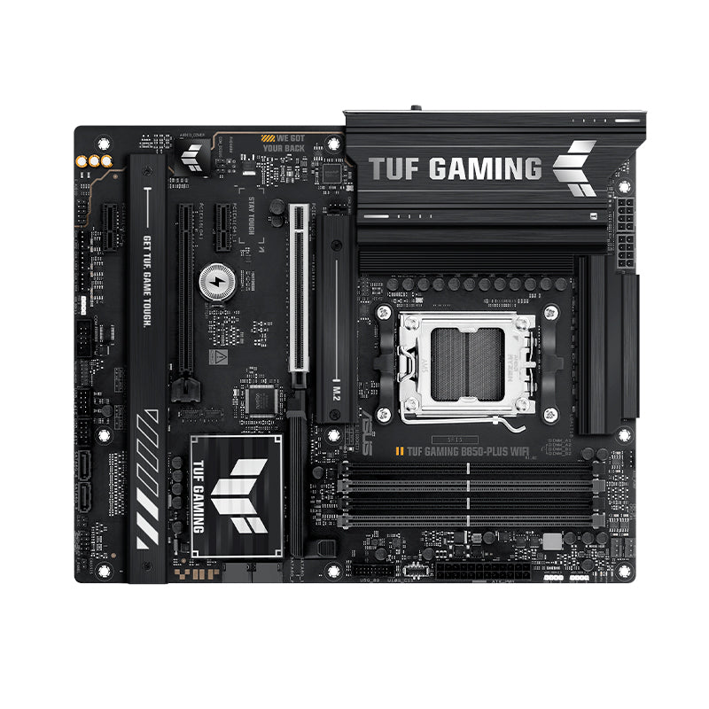 ASUS TUF Gaming B850‑PLUS WiFi – Placa base ATX AM5, DDR5 hasta 8000 MT/s OC, PCIe 5.0 x16, 3×M.2 (1×PCIe 5.0), USB‑C 20 Gbps, LAN 2.5 GbE, Wi‑Fi 7, BT 5.4, HDMI, audio 7.1