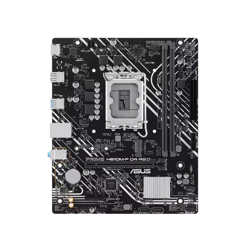 PLACA MADRE ASUS PRIME H610M-F D4 MICRO-ATX | INTEL H610 LGA1700 | DDR4 | PCIE 4.0 | M.2 | USB 3.2 GEN1 | ETHERNET 1GB | SATA 6GBPS