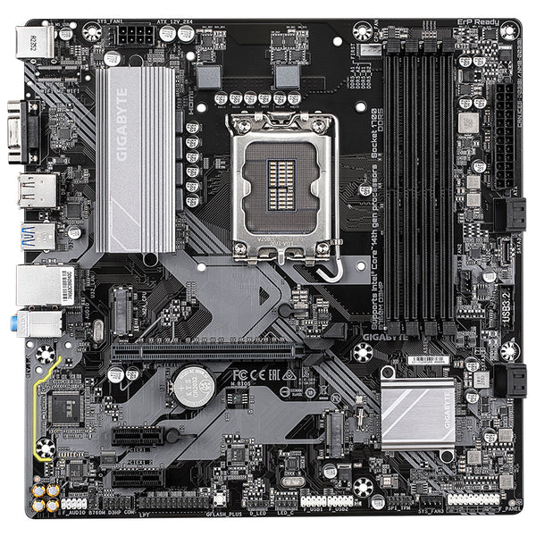 PLACA BASE GIGABYTE B760M AORUS ELITE AX • CHIPSET INTEL B760 • COMPATIBLE CON PROCESADORES INTEL CORE SERIE 13/12 • DDR5 HASTA 128GB • PCIE 5.0 • WIFI 6E • LAN 2.5GB • MICRO-ATX • RGB