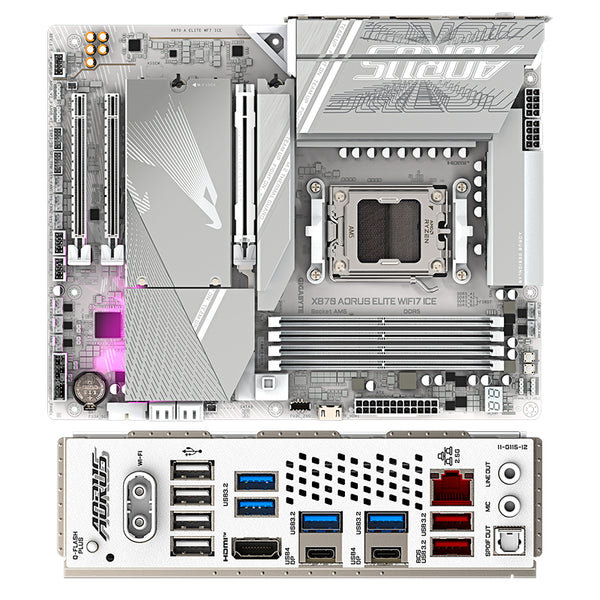 MOTHERBOARD GIGABYTE X870 AORUS ELITE WIFI7 ICE, CHIPSET AMD X870, SOCKET AMD AM5, ATX