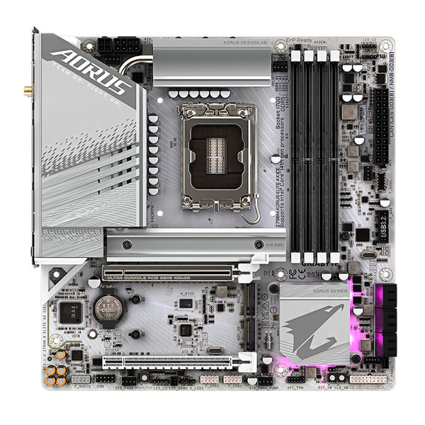 PLACA BASE MSI Z790M-A ELITE AX ICE • CHIPSET INTEL Z790 • COMPATIBLE CON PROCESADORES INTEL CORE SERIE 13/12 • DDR5 HASTA 128GB • PCIE 5.0 • WIFI 6E • LAN 2.5GB • MICRO-ATX • RGB