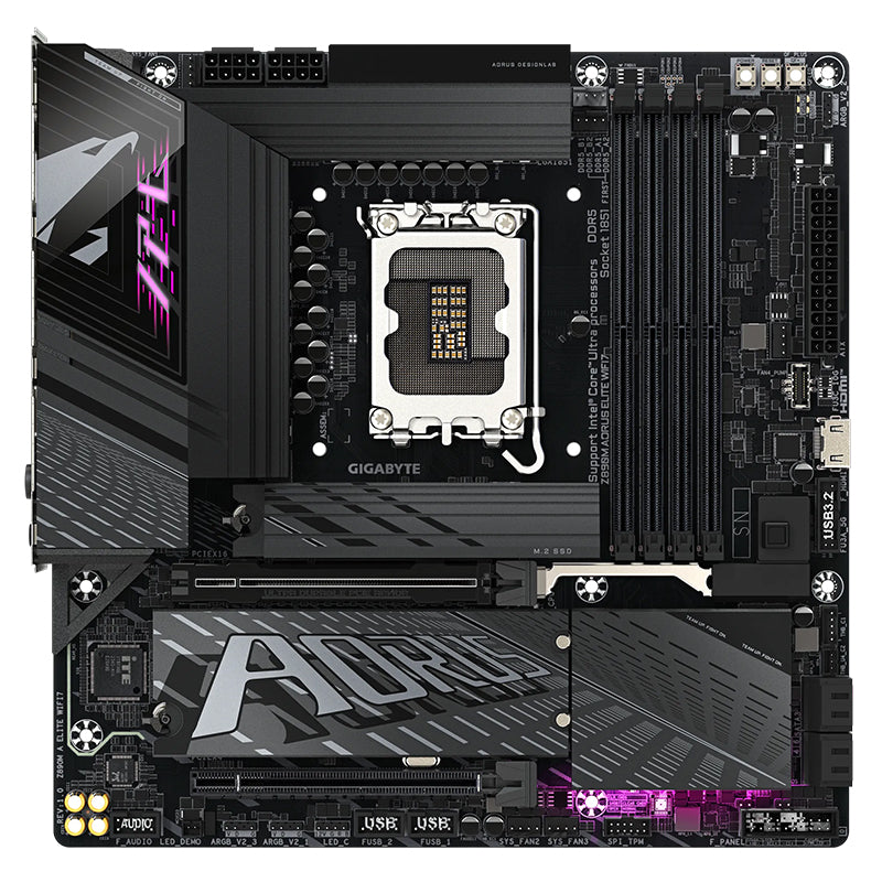Placa Madre Gigabyte Z890M AORUS ELITE WIFI7, Socket LGA 1851 para Intel, Chipset Z890, Wi-Fi 7, mATX