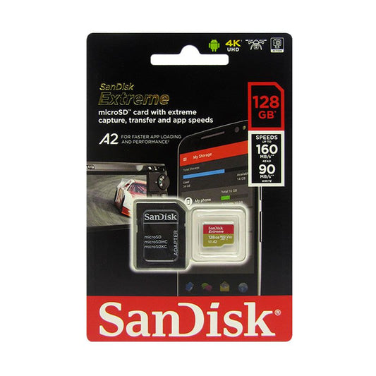 MEMORIA SANDISK EXTREME MICROSD, 128GB, UHS-I U3, CON ADAPTADOR SD. - SMART BUSINESS