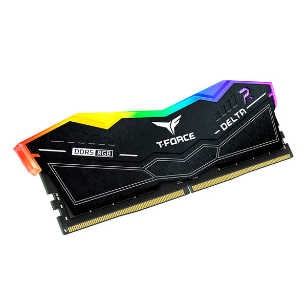 MEMORIA RAM TEAMGROUP DELTA RGB DDR5 16GB (1X16GB) 6000MHZ CL38, COLOR NEGRO, KIT DE 1 UNIDAD, ALTO RENDIMIENTO Y ESTILO GAMER
