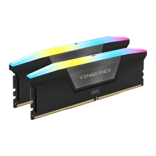 Corsair Vengeance RGB CMH64GX5M2B6000C40L – Kit RAM DDR5 64 GB (2×32 GB) 6000 MT/s CL40, Intel XMP 3.0, disipador negro con iluminación RGB iCUE