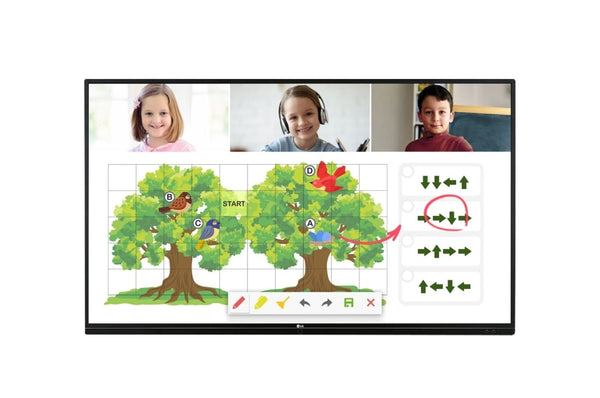 Pizarra Interactiva LG 75TR3DJ 75" UHD IPS  Touch IR  60Hz  8ms  Wi-Fi  HDMI x3  USB 3.0  Altavoces Integrados  Montaje VESA  Ideal para Aula y Oficina