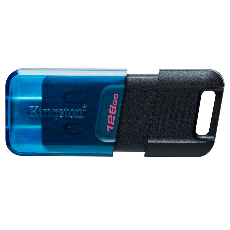 MEMORIA FLASH USB KINGSTON DATATRAVELER 80 M, 128GB, USB-C 3.2 GEN 1, COLOR AZUL - SMART BUSINESS