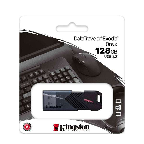 MEMORIA FLASH USB KINGSTON DATATRAVELER EXODIA ONYX, 128GB, USB 3.2 GEN 1 - SMART BUSINESS