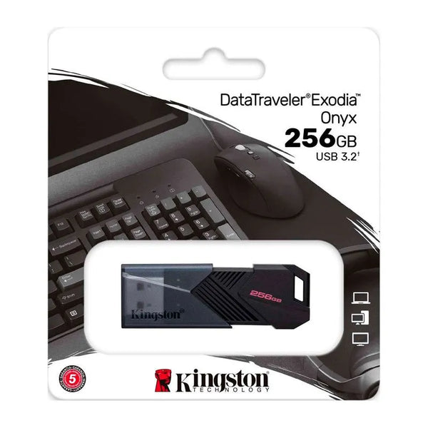 MEMORIA FLASH USB KINGSTON DATATRAVELER EXODIA ONYX 256GB, USB 3.2 GEN 1, COLOR NEGRO MATE - SMART BUSINESS