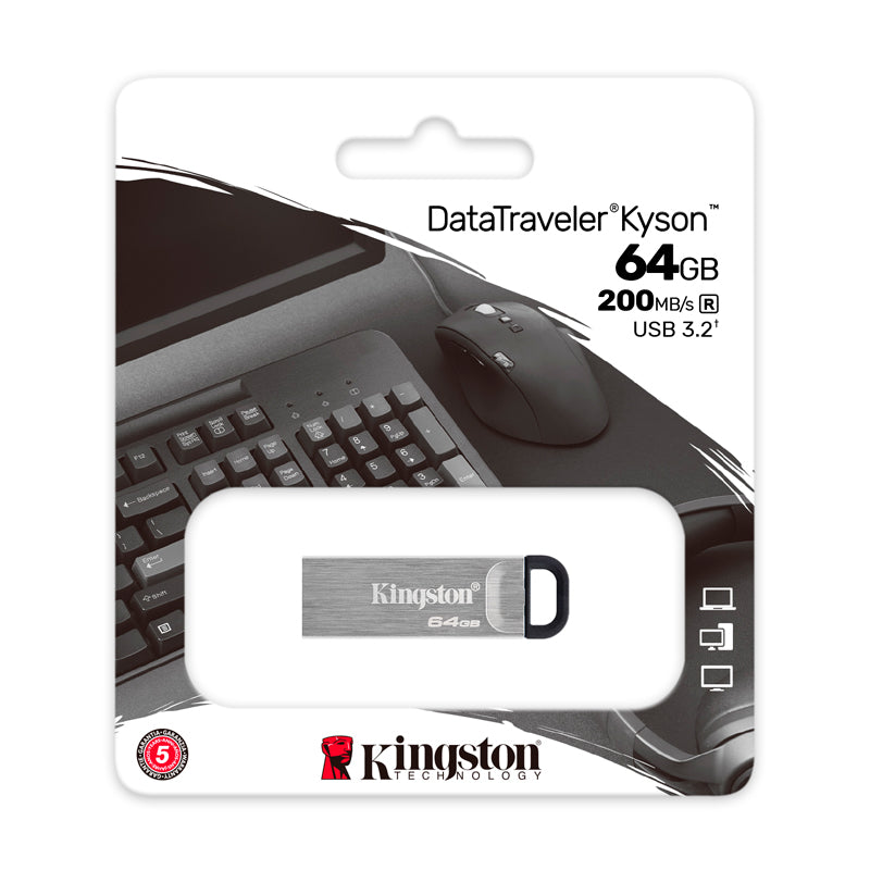 MEMORIA FLASH USB KINGSTON DATATRAVELER KYSON, 64GB, USB 3.2 - SMART BUSINESS