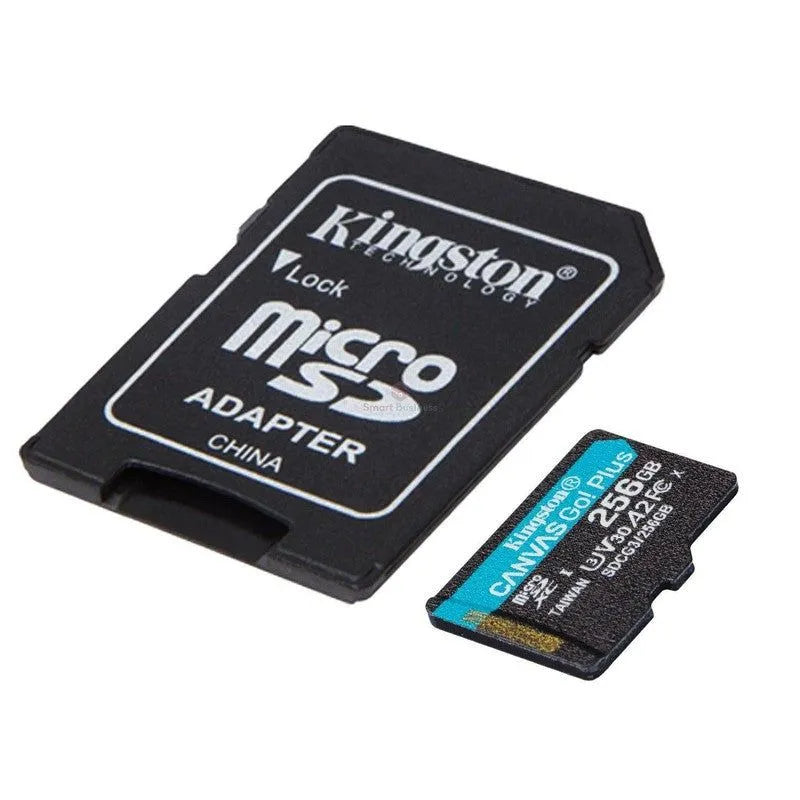 Memoria Microsd Kingston Canvas Go Plus, 256Gb, Uhs-I, U3, V30, A2, Con Adaptador Sd, 170Mb/S - SMART BUSINESS