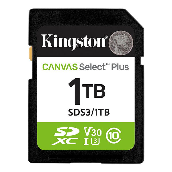 MEMORIA SD KINGSTON CANVAS SELECT PLUS 1 TB – UHS - I 150 MB/S, CLASE 10/U3/V30, IDEAL PARA FOTOGRAFÍA Y VIDEO FULL HD SDS3/1TB - SMART BUSINESS